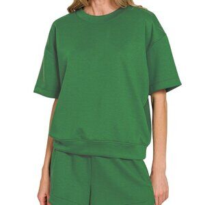 Zenana Scuba Short Sleeve Top & Shorts Set